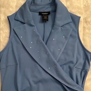 Express Women's Light Blue Embellished Blouse